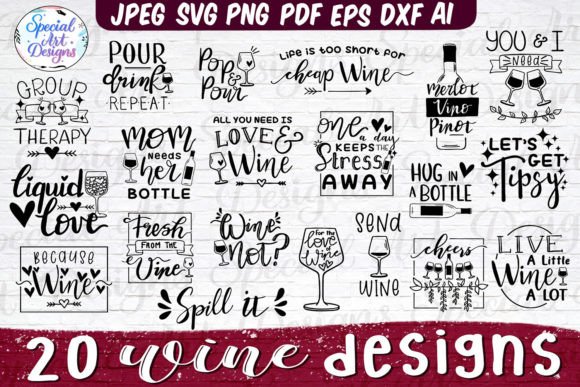 Funny Wine Quote SVG Bundle: Graphics for Crafts & Joyful Branding