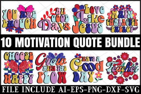 Motivation Quote SVG Bundle: Graphics for Crafts & Local Branding