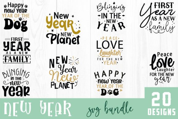New Year Quote SVG Bundle: Graphics for Crafts & Branding