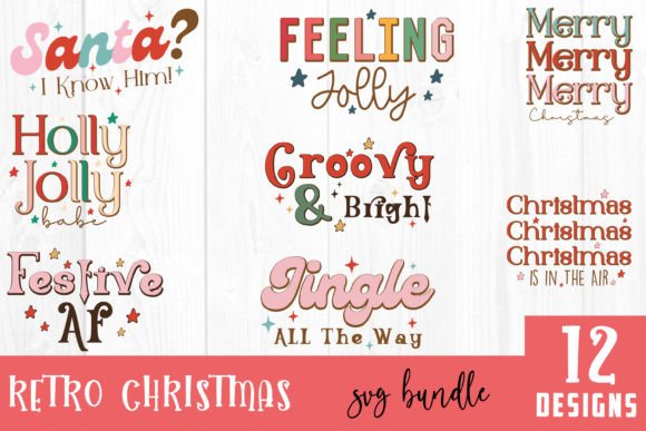 Retro Christmas Quote SVG Bundle