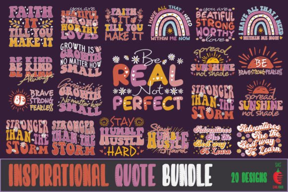 Retro Inspirational Quote SVG Bundle