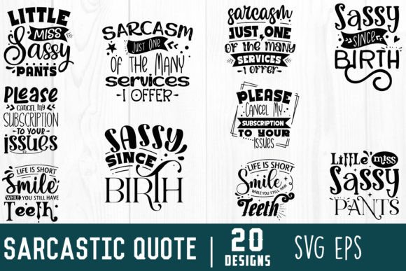 Sarcastic Quote SVG Bundle: Sassy Graphics for Crafts & Marketing
