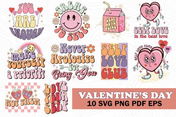 Self Love Quote SVG Sublimation Bundle: Graphics for Crafts & Content